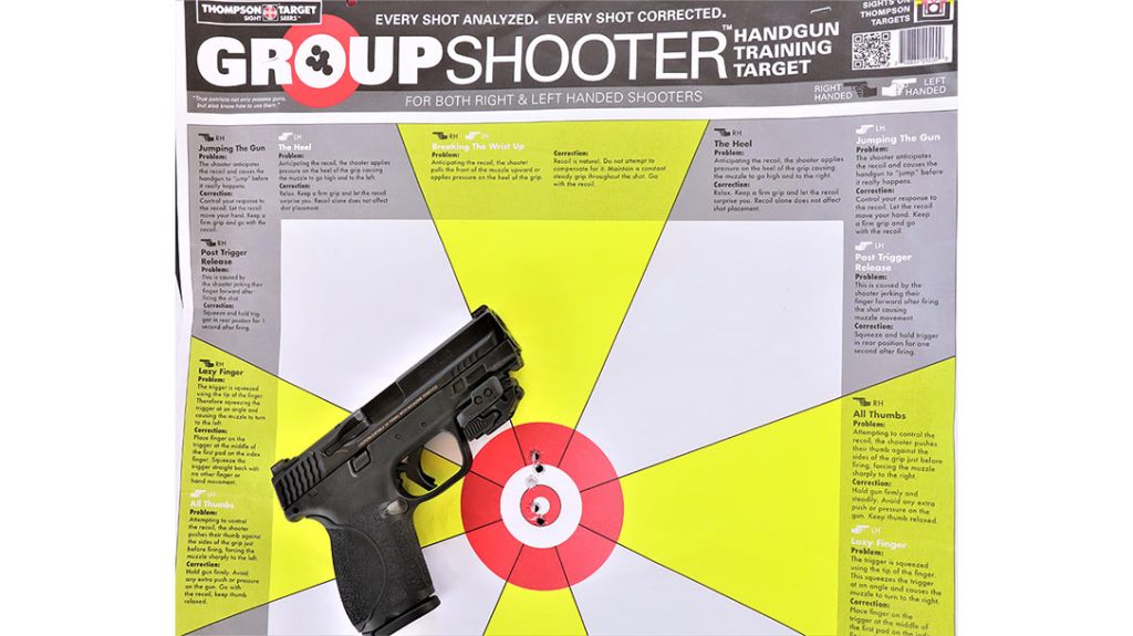 Targets like the Thompson Group Shooter help improve shooting accuracy.
